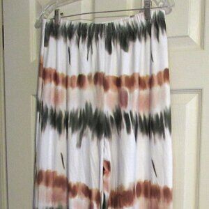 NWOT Boutique Pants Boho Hippie Elastic Waist Wide Legs  Size L